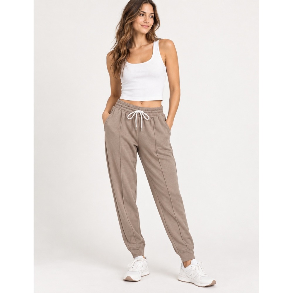 NWT Zenana Pintuck Scuba Joggers in Cocoa / Still In Bag / Multiple Sizes/Scuba!